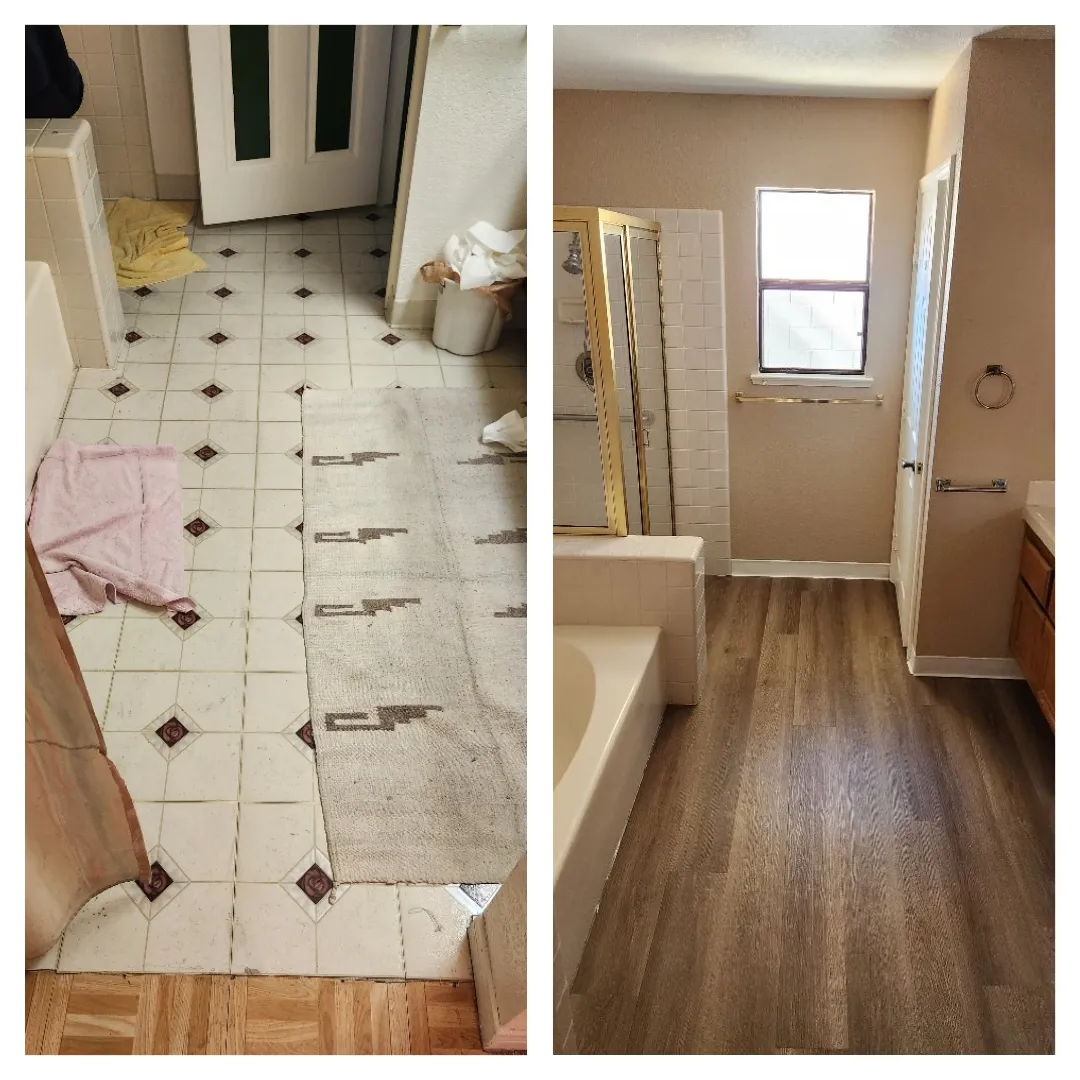 Flooring replacement before and after