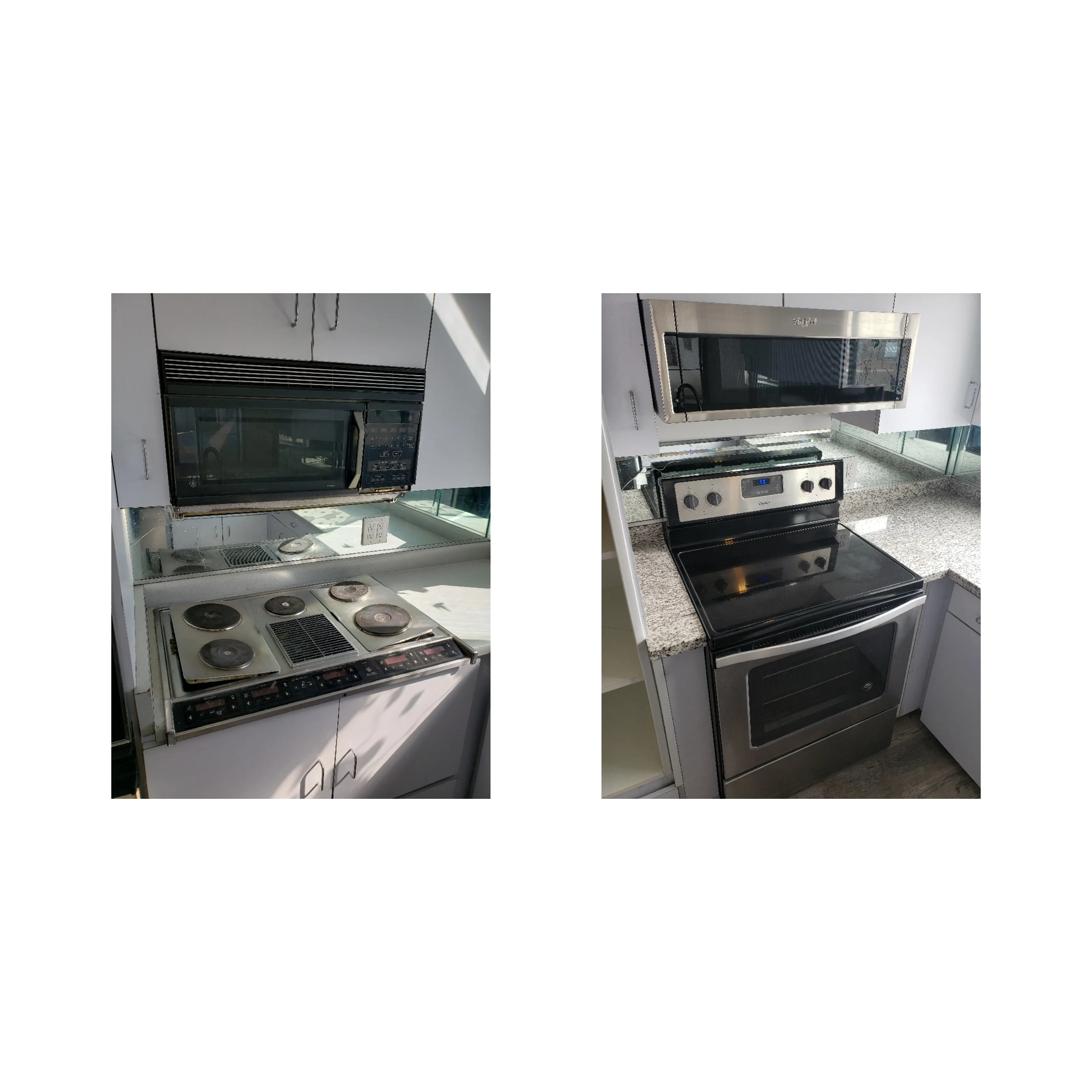 Kitchen appliance and counter upgrade before and after